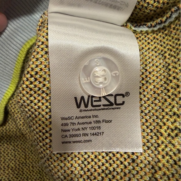 NWT WeSC S/S Polo Collar Cardigan Daisys (Winter Sky) - Picture 8 of 8